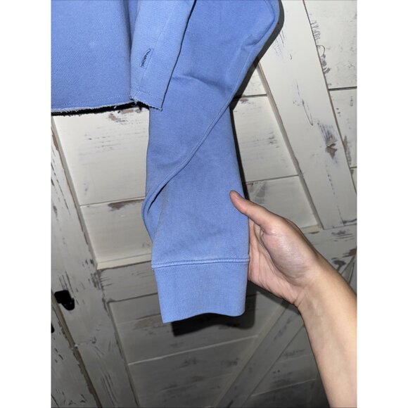 Billabong Women Hey Gday Cropped Crewneck Sweatshirt Small “stoked” Blue Pink - Picture 6 of 9